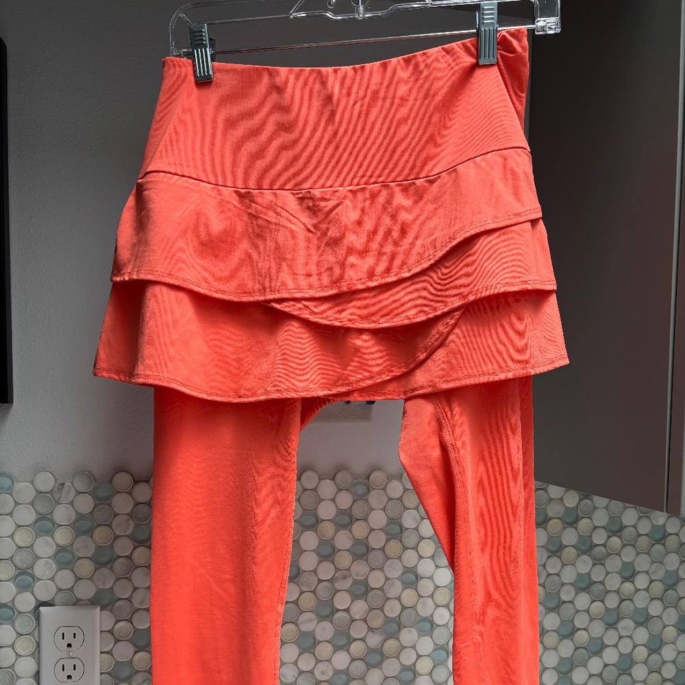Lucky in Love Women's Scallop Skirt Capri in Orange Sherbert